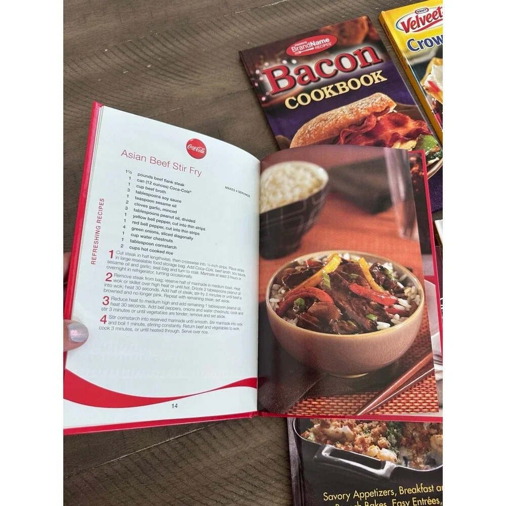 Brand Name Recipe Hardcover Cookbook Lot 5 Coca-Cola Velveeta Campbell's Kraft